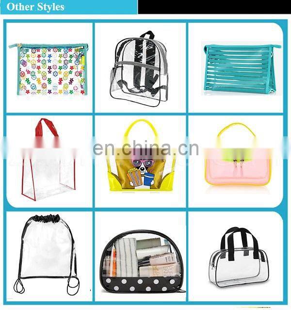 Wholesale Toilet Towel Packaging Custom Clear Plastic PVC Travel Cosmetic Bag with Zipper