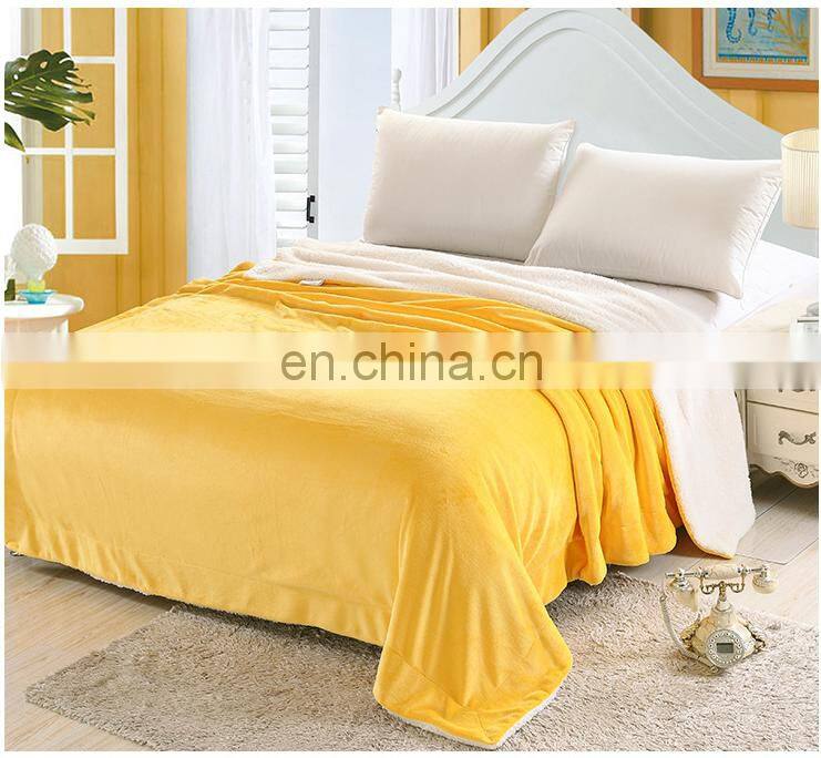 High quality cheap super king size mink double layer ply blanket