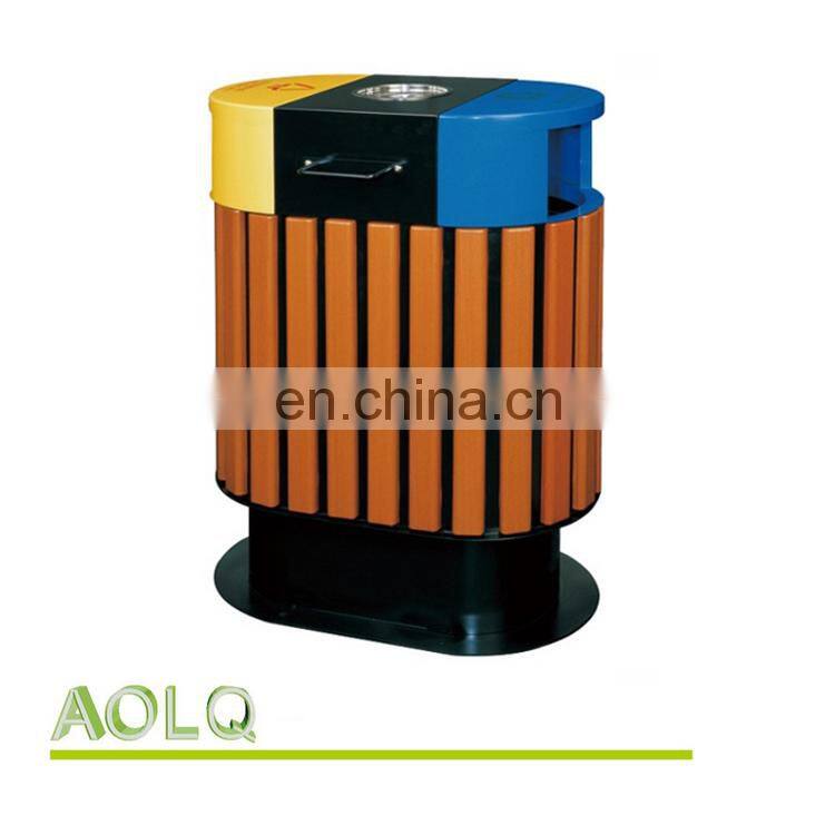Factory wholesale wooden outdoor garbage bin