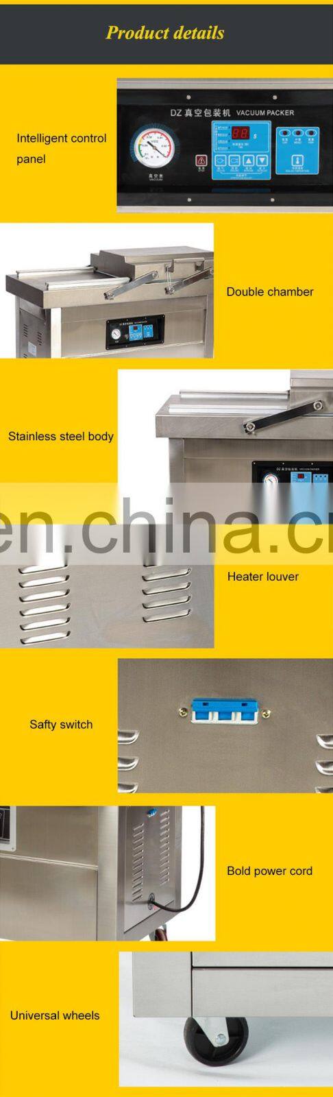 Double Chamber Vacuum Sealer DZ600/2SB For Tofu/Beef/Pork/Chicken/Becon/Sea food