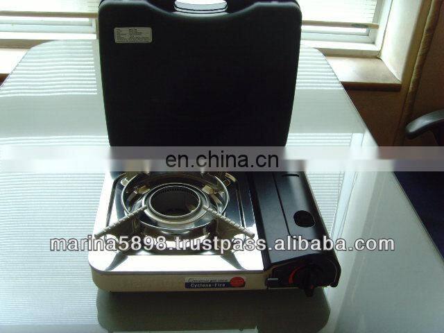 Portable gas stove TL-172 (Cyclone burner head) stainless steel soup tray / Plastic case / 220g butane gas stove /
