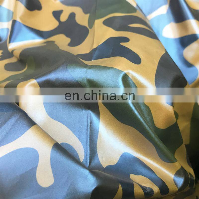 Camouflage Waterproof 380T 100% Nylon Taffeta Fabric with PU Coating for garment