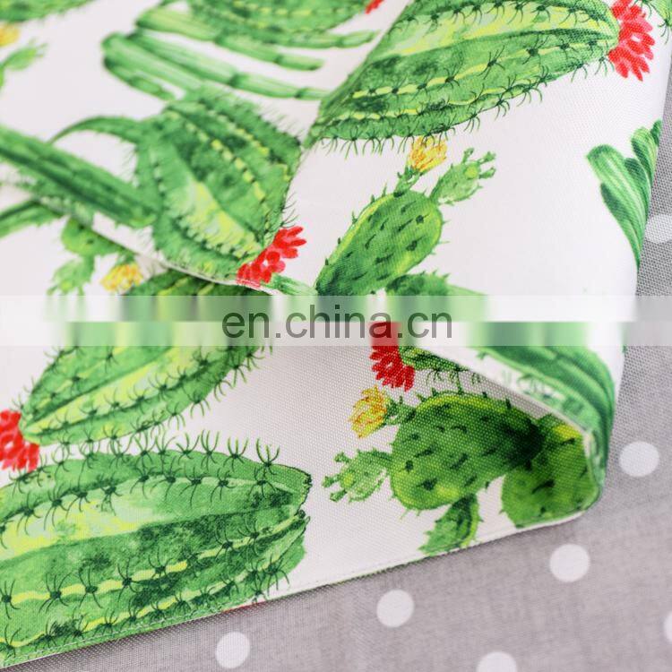 Custom Watercolor Cactus Durable Cotton Linen Table Runner