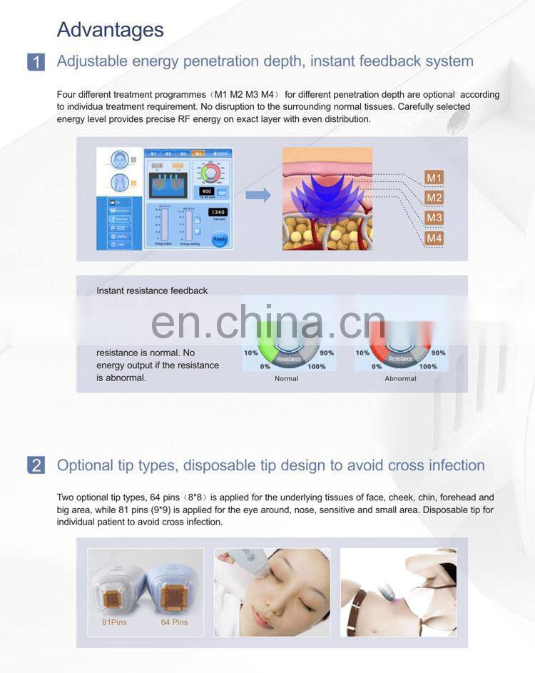 Fractional Micro needle RF Anti aging /scar removal beauty Machine