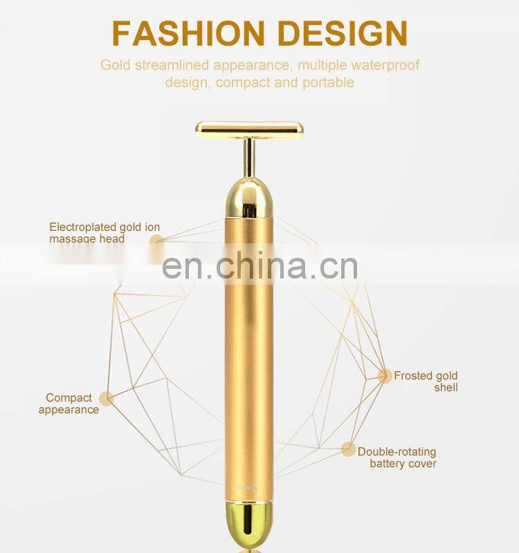 2021 Hot sale skin iron 24k gold vibration beauty  beauty bar