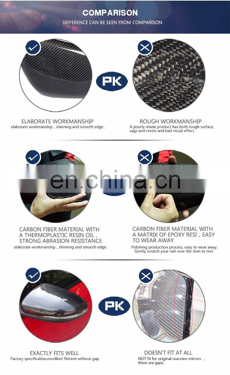 1:1 Replacement Carbon Fiber Rearview Mirror Covers for VW Golf VI GTI MK6 R20