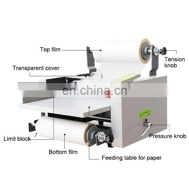 L380 hot roll laminator for printing shop 375mm width lamination size thermal automatic laminator machine