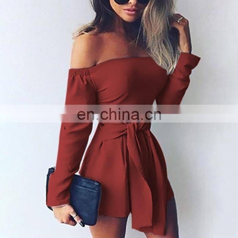 Spring and summer new fashion trend plus size jumpsuit one-shoulder waist waist women's clothing wholesale customization