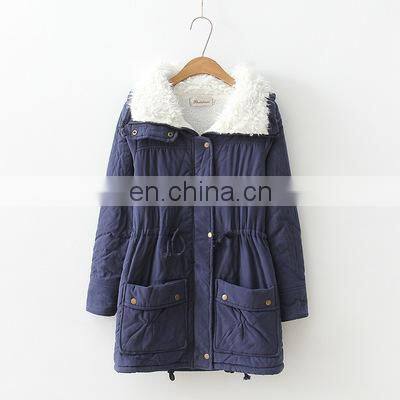 Wholesale custom Brand Women's Winter Outerwear Cotton-padded Medium-long Jacket Camperas Ladies Women Thick Winter Coat