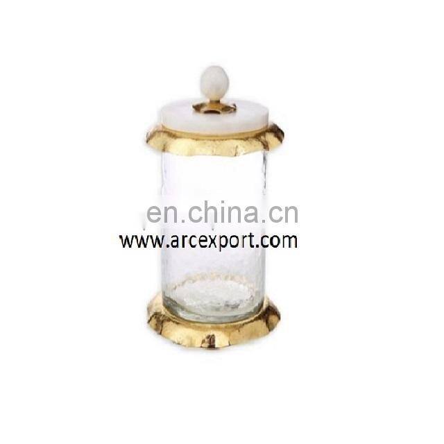 Luxury Lilly Lid Metal & Glass Canister