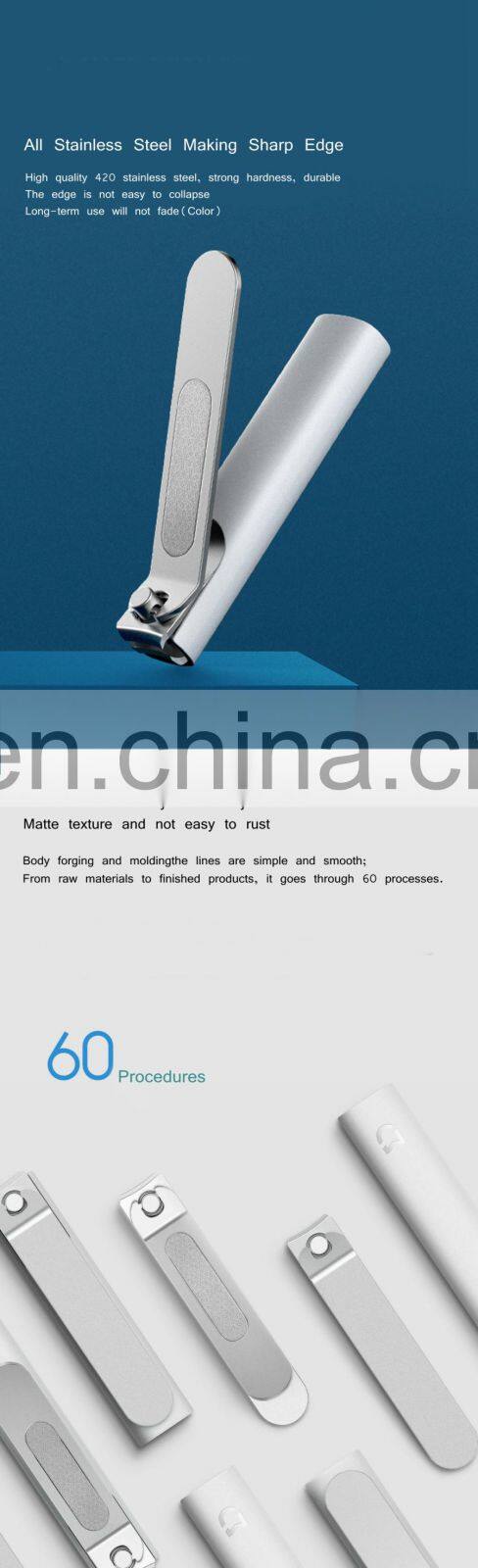 Original Xiaomi Mijia Stainless Steel Nail Clippers With Anti-splash Cover Portable nail clippers
