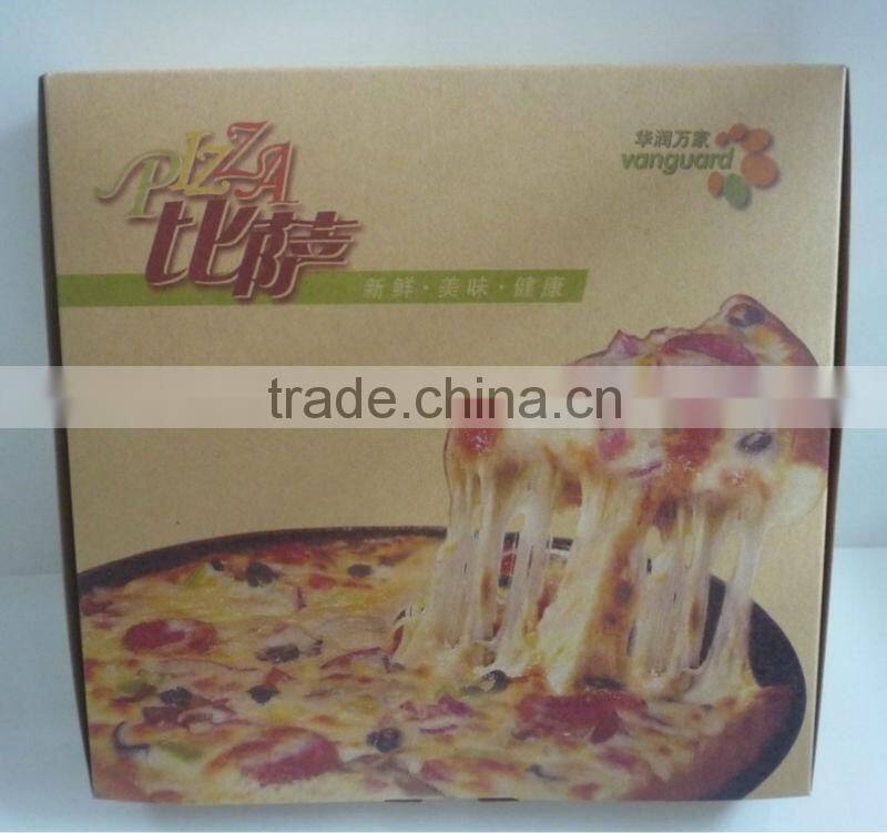 cheap pizza box, ready made bulk brown kraft pizza box with corrugated paper