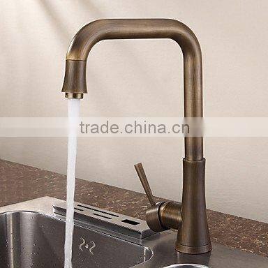 Bronze Long Spout Single Handle Brass Kitchen Faucet