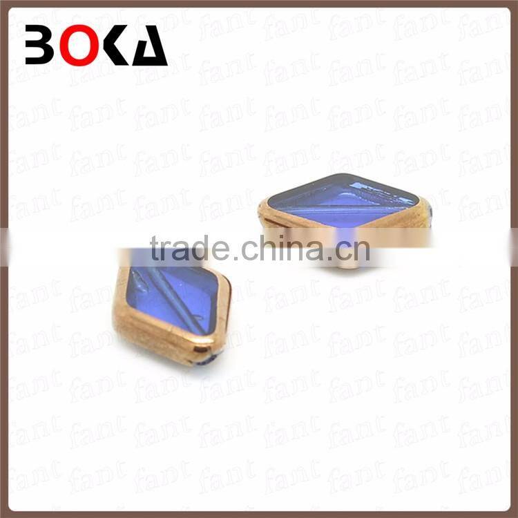 // Original jewellery glass stones diamond shape // golden border nice crystal fancy glass stones in bulk //