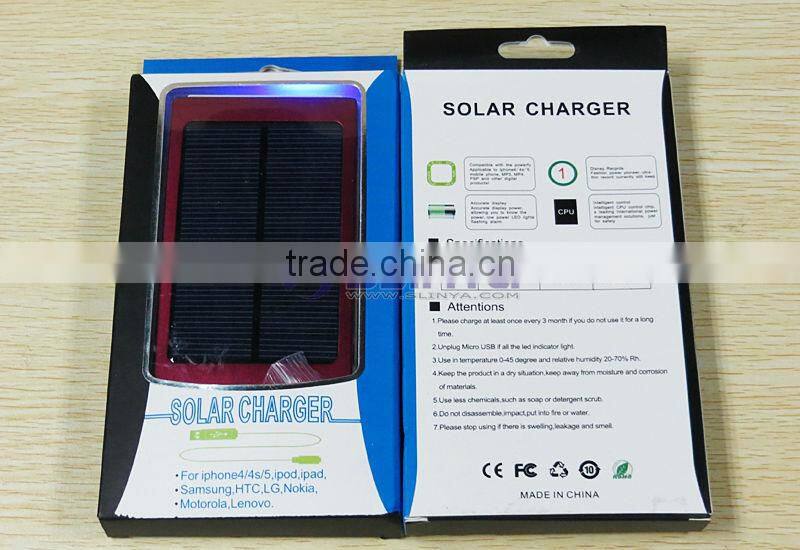 High Capacity 10000mAh Mobile Solar Charger for iPad 3/4/mini