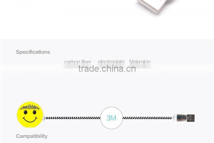 Durable braided USB cable for iphone 5 braided cable for iphone 6