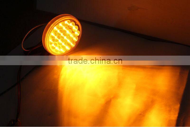 12 volt 4inch round amber sealed multifunction led stop turn tail light for truck trailer