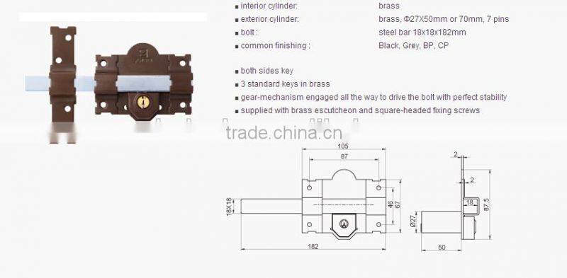 double deadbolt security door lock