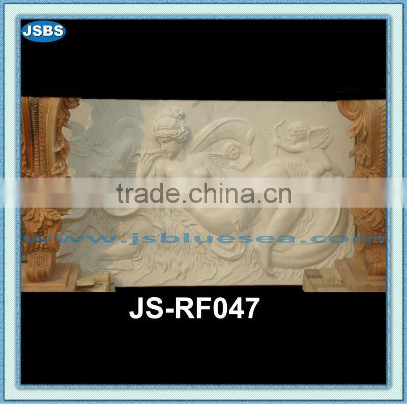 decorative hand carved whiet marble relief nude sculpture