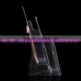 Acrylic magazine rack, plexiglass brochure display stand