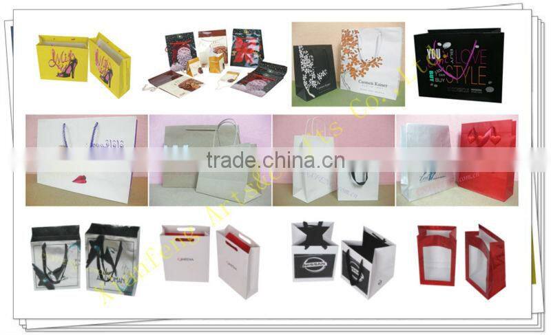 Strong Reinfoced Black Cardboard Paper Shopping Bag
