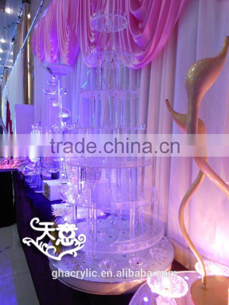 GH-RZ196 Multi layers Acrylic Cocktail wine rack/ luxurious wine display stand