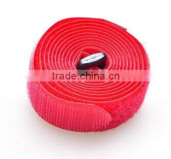 adjustable cable strap hook and loop with plastic buckle
