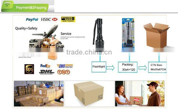 High capacity plastic led rechargeable torch