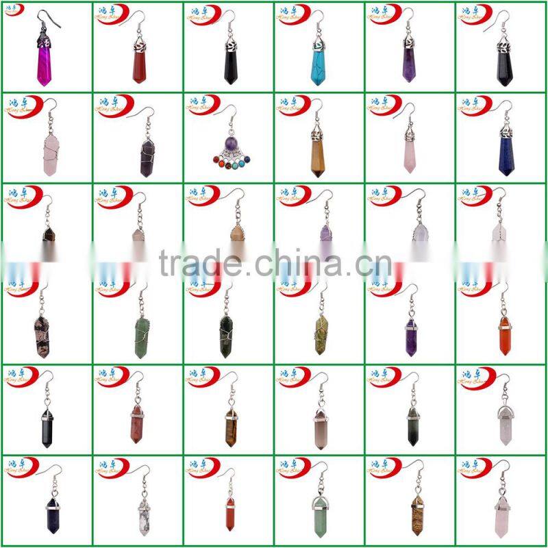 pencil case shape Fashion gems jewelry lapis lazuli earrings