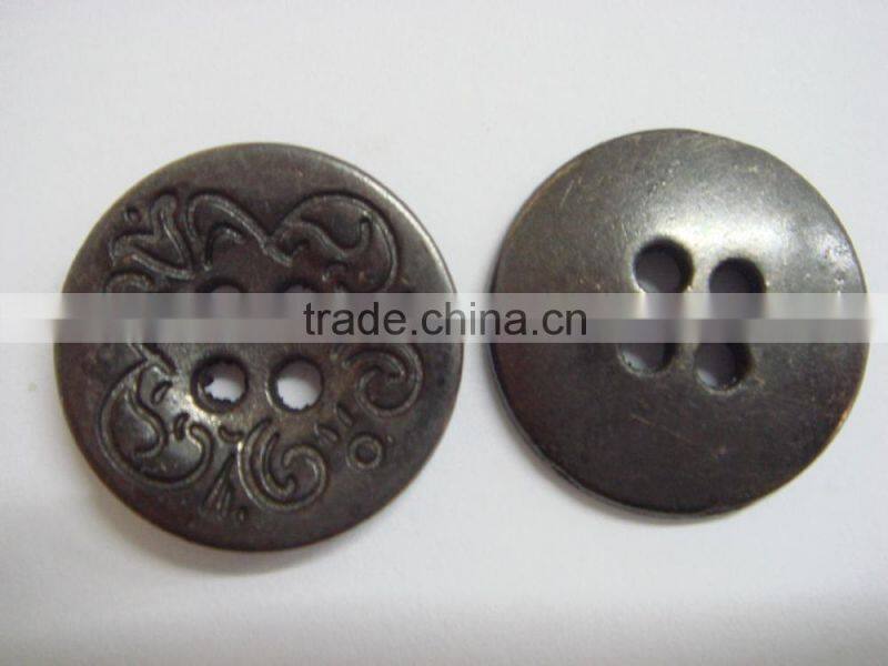 18mm 4 holes gunmetal engraved button