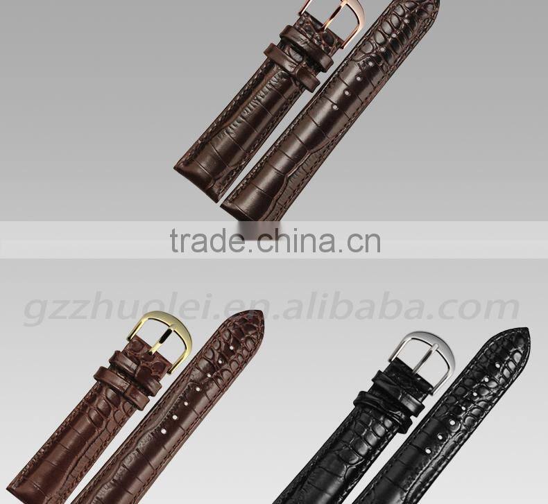 20mm high quality genuine leather Watch strap with stainless steel buckle Wholesale 3PCS