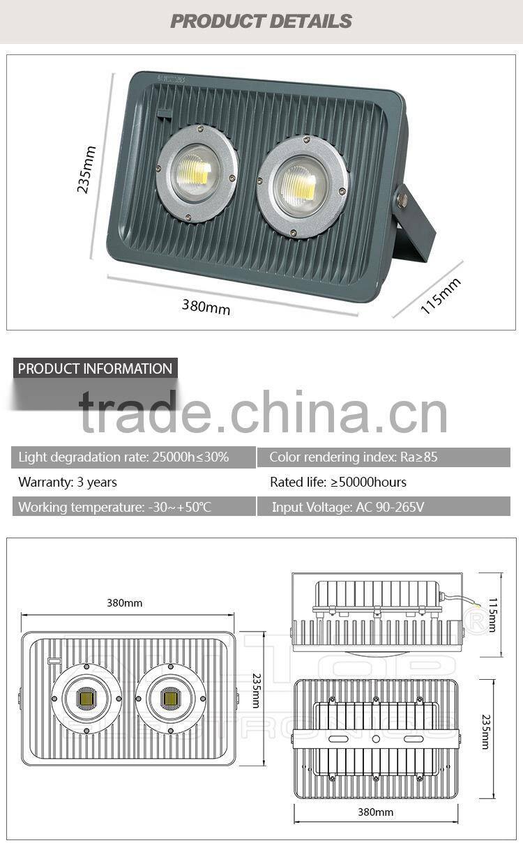 Cob waterproof aluminum 100w rgb rechargeable led flood light