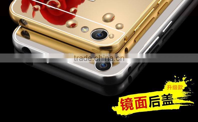 Luxury Aluminum Bumper Ultra-thin Mirror Back Metal Case Cover for Apple Iphone SE