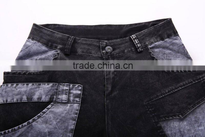 Women Punk Rock Loose Jeans Capri Pants Washed Hip-hop Denim Harem Cropped-pants