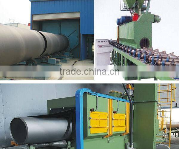 Steel pipe shot blasting clean-up machine