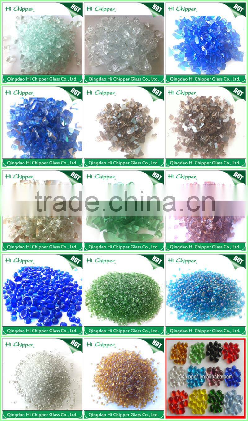 Fireplace decoration colored glass stone