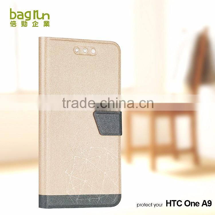 2016 Design Ultra slim Phone Case PU Leather Phone Cover for HTC One A9 with Stand Function Case