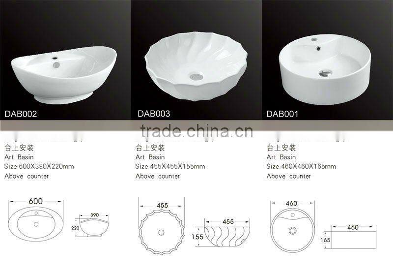 DLO032 White bathroom ceramic wash basin