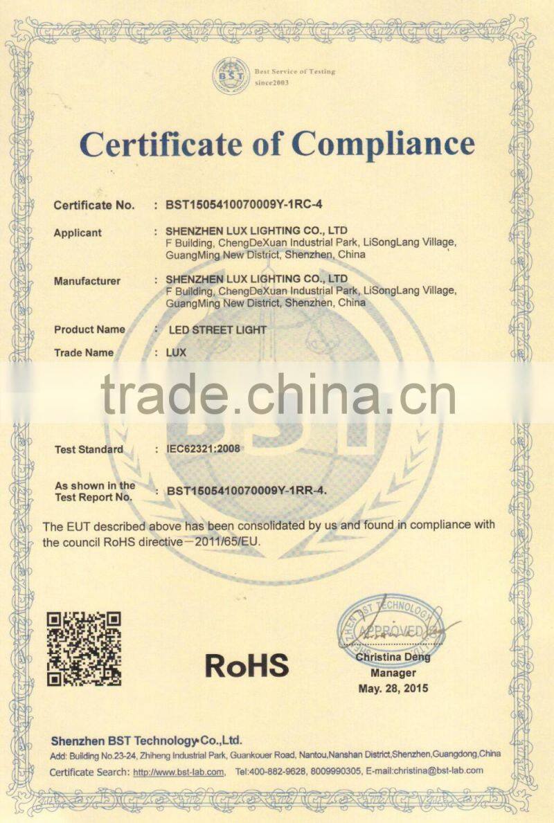 150W LED High Lumen Street Lamps, Meanwell Driver, Shenzhen Facotory, Promotional Price CE Rohs Approved, Super Slim Design