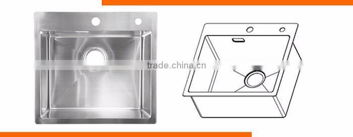 Promotional fashion furniture 4mm single bowl brushed surface treatment stainless steel kitchen sink