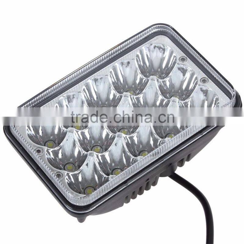 truck parts 4x6" 45w square 4x4 accessories led headlight high low beam headlamp for offroad Excavator, truck, heavy machinery