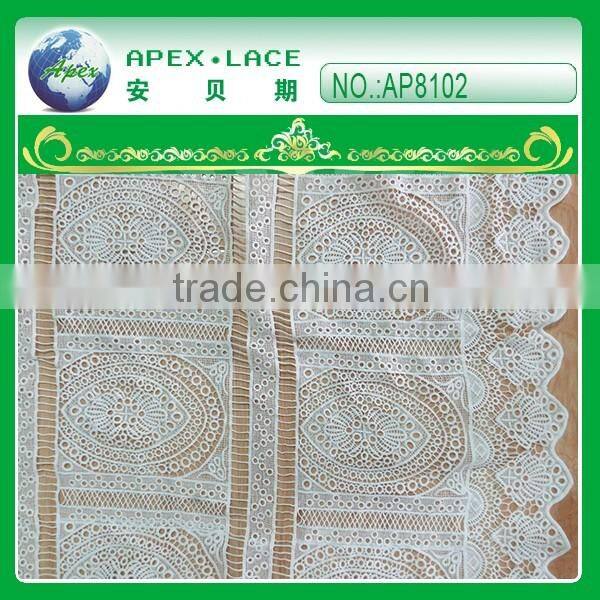Hot sales milk silk chemical embroidery lace AP8102