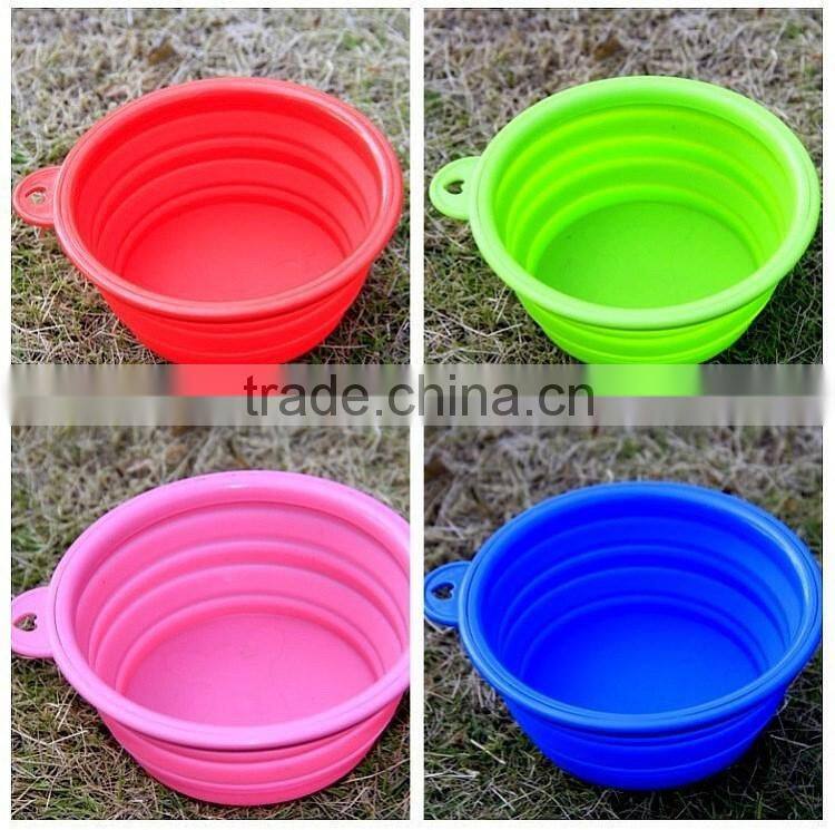 2016 Most popular cute pure silicone Eco-friendly portable framed pet bowl for travel/Dog bowl /foldable silicone pet bowl