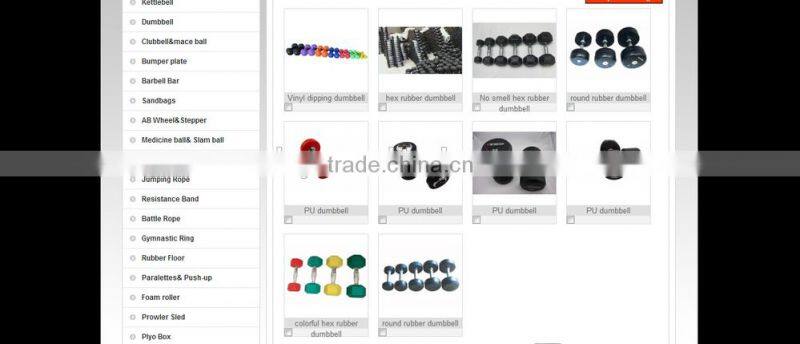 2015 NEW High quality Hexagonal rubber dumbbell Black Rubber Coated Hex Dumbbells