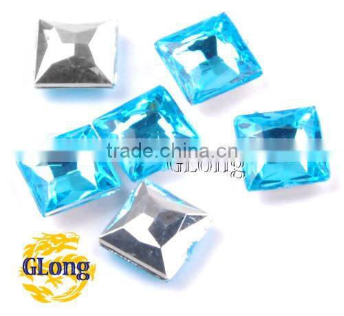 8*8mm Square Shaped Acrylic Point Back Mix Color Rhinestone&Crystal For Stylish Bags Garment Shoes #GY013-8P(Mix-s)