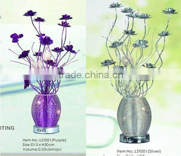 Modern aluminium floor standing lamp/flower table lamp