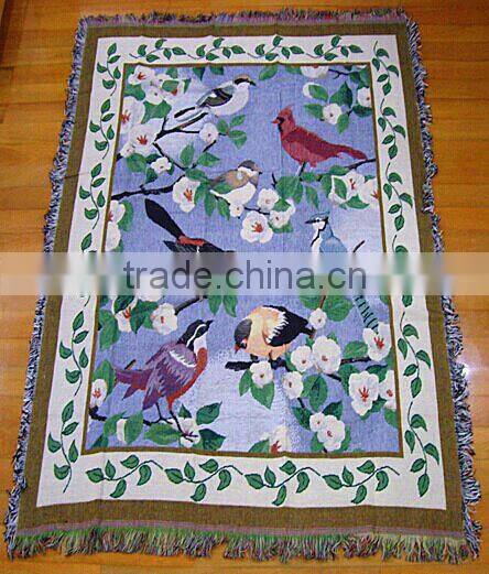 China customized design woven throw and blankets, jacquard technics, 50*60" size