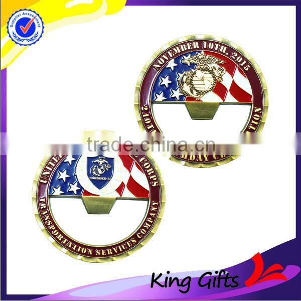 Factory direct sale round American flag metal bottle opener metal bottle opener