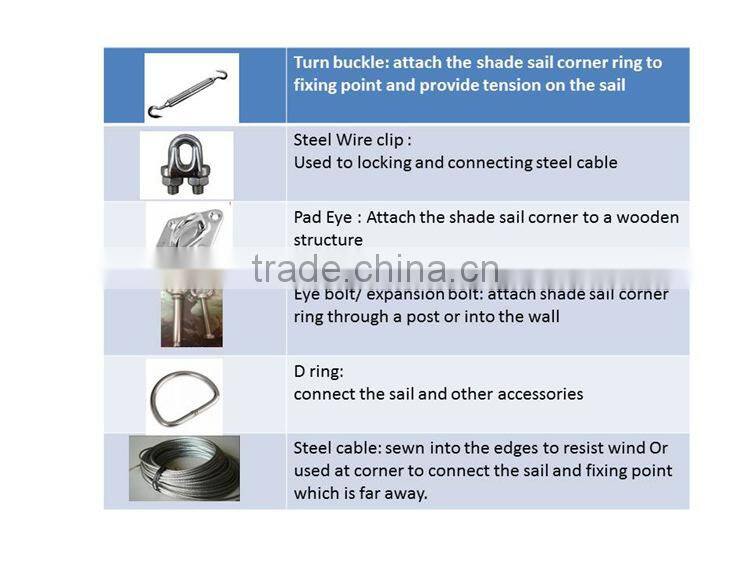 outdoor coated shade net for carport with hardware