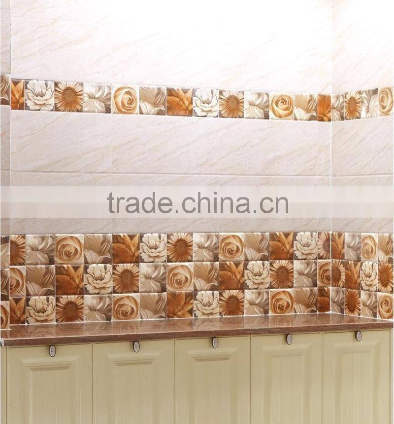 inkjet ceramic relief decor border/listello macthing wall tile length150*150mm